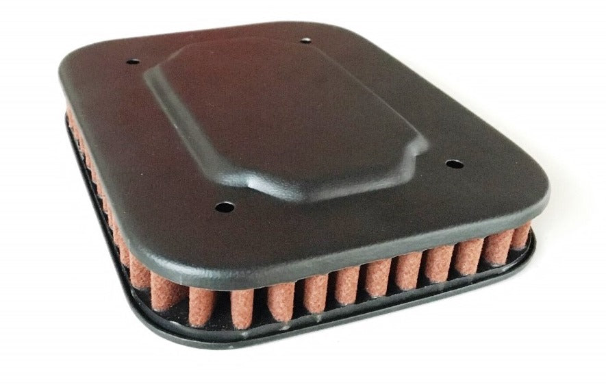 Filtro aria racing ad alto rendimento rettangolare per carburatore tipo DCNF sagoma superiore originale, altezza 45mm.